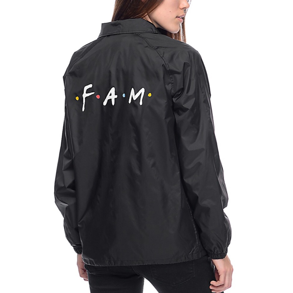 ❌SOLD!❌ Black Nylon Coaches Jacket FAM Size Small